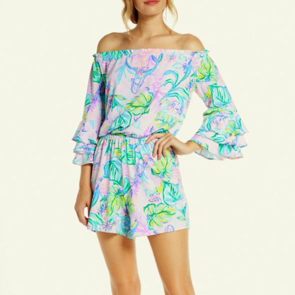 Lilly Pulitzer Calla Romper Mermaid in the Shade Size XS